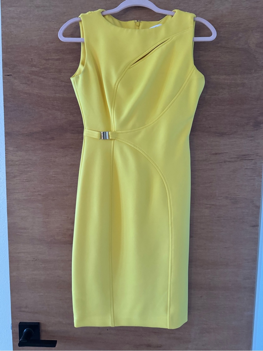 Calvin Klein Bright Yellow Sleeveless Sheath Dress